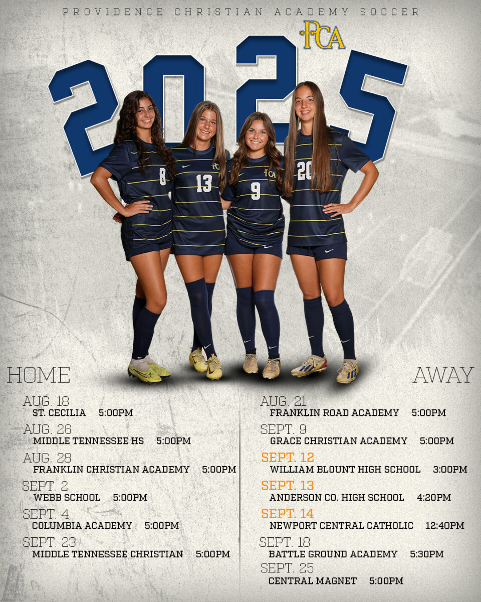 Athletics 11 2025 SOCCER SCHEDULE